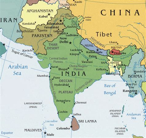 South Asia Physical Maps Wordpress Blog