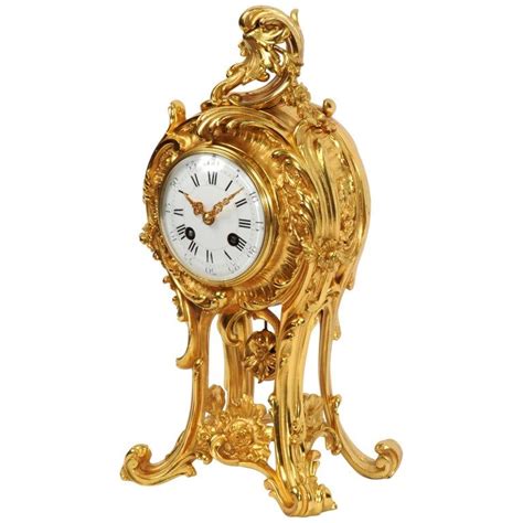 Superb Antique French Rococo Ormolu Clock With Visible Pendulum By
