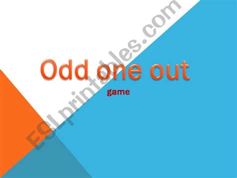 Esl English Powerpoints Odd One Out Game