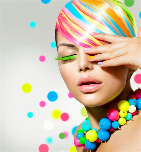 Colorful Color Hair Trendy Girl Stock Photo 07 Free Download