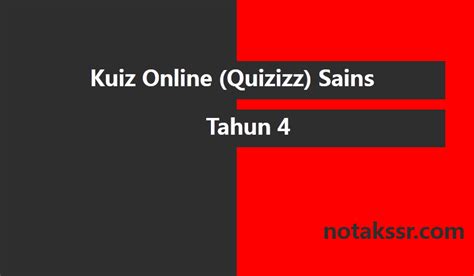 Kuiz Online Quizizz Sains Tahun