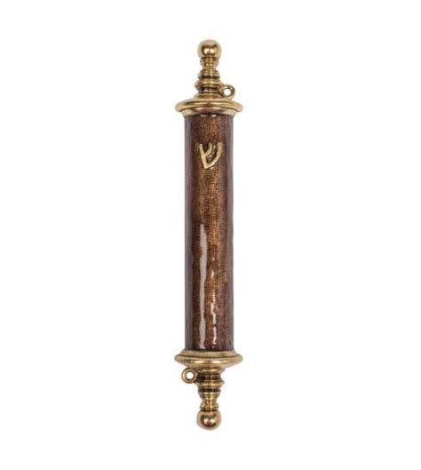 Simple Scroll Mezuzah Brown Quest Collection