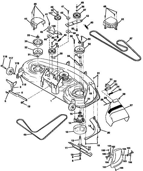 46 Mower Deck Diagram And Parts List For Model 917258870 Craftsman Parts