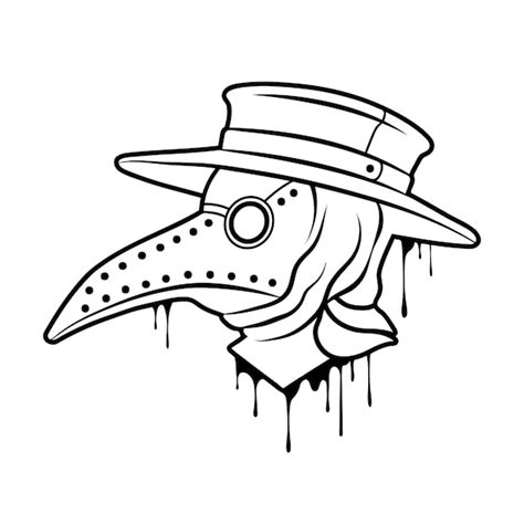 Premium Vector Steampunk Plague Doctor Mask With Beak Illustration