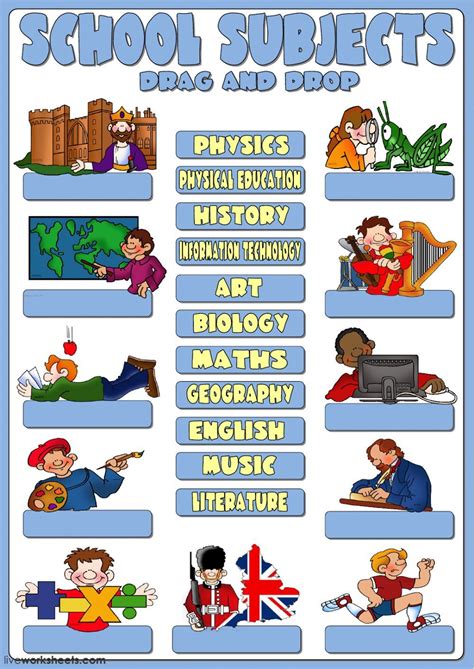 Materie Scolastiche In Inglese Elenco - School subjects interactive and downloadable worksheet. You can do the