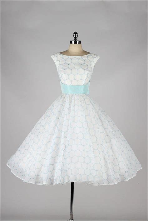 Omg Vintage 1950s Dress White Chiffon Sky By Millstreetvintage