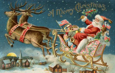 12 Santa On Sleigh Pictures The Graphics Fairy