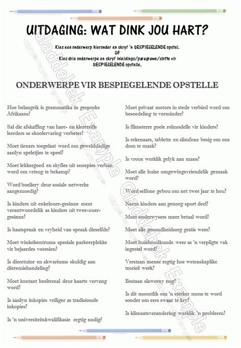 Opsteluitdaging Leer Hoe Om N Opstel Te Skryf Teacha