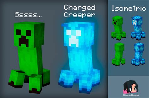 I Decided To Make A Creeper Redesign The Charged Ones Would Have A Glowing Texture Rminecraft