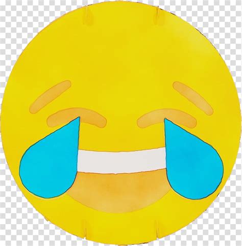 World Emoji Day Watercolor Paint Wet Ink Smiley Face With Tears Of