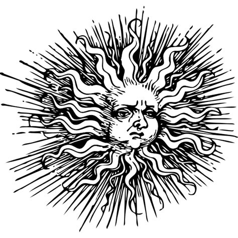 Ornamented Sun Vector Illustration Free Svg