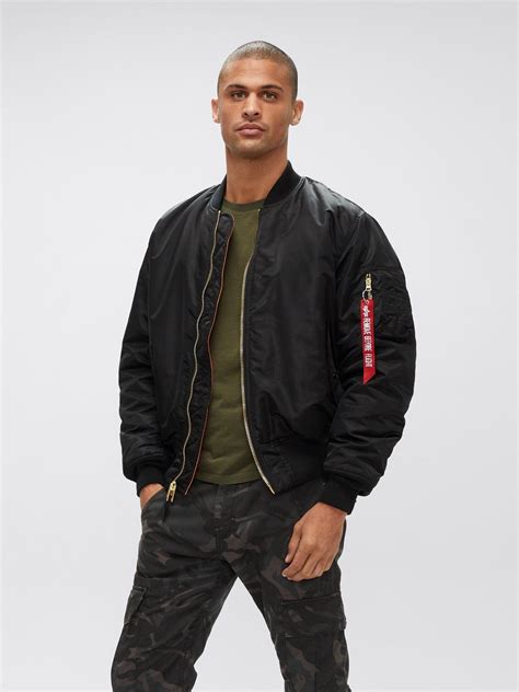Alpha Industries Synthetic Ma 1 Bomber Jacket Heritage In Black For