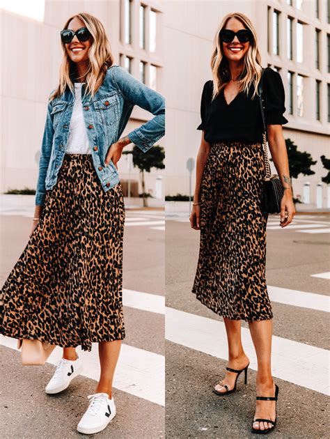 Ways To Wear A Midi Leopard Print Skirt Karina Style Diaries Vlrengbr