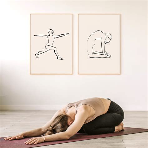 Yoga Wall Art Yoga Poses Poster Spiritual Decor Yogi Print Etsy
