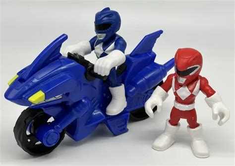 Hasbro Power Rangers Playskool Heroes Blue Red Ranger Figure Vehicle
