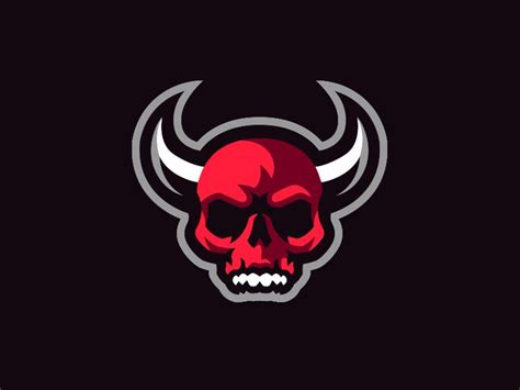 Demon Skull Mascot Logo In 2021 Mascot Typographic Logo Skull Logo