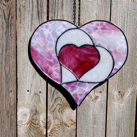 Valentine Heart Stained Glass Suncatcher Etsy