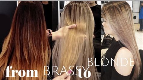 Purplish or bluish toners are great for removing brassy or yellow tones! from BRASSY to ASH BLONDE HAIR - YouTube