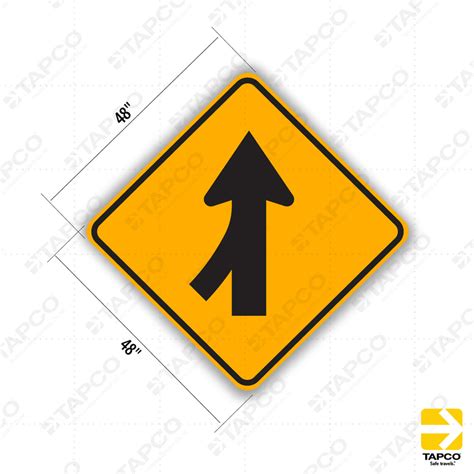 W4 1 Left Merge Symbol Sign Merging And Passing Signs Tapco