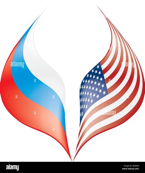 Russia And Usa National Flags Vector Illustration Stock Vector Image