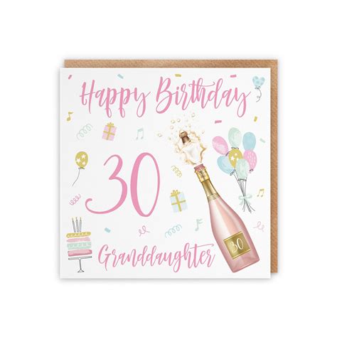 Granddaughter 30th Birthday Card Happy Birthday Etsy Uk