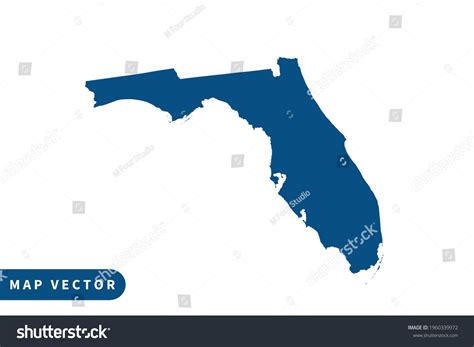Florida Map Vector Blue Color On Vector De Stock Libre De Regalías