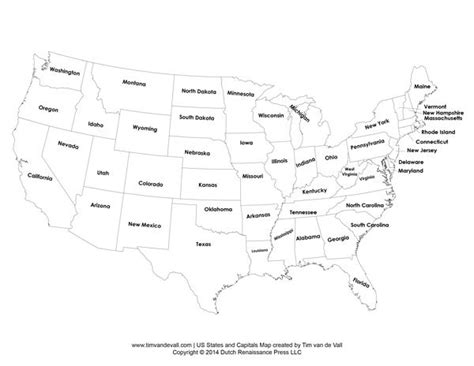 Printable States And Capitals Map United States Map Pdf States And