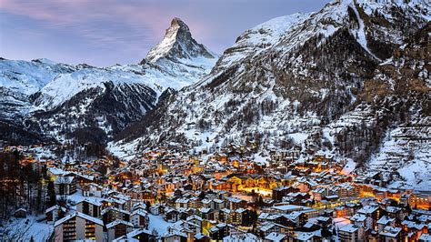 Hd Wallpaper Snow Coated Brown Mountain Switzerland Mountains