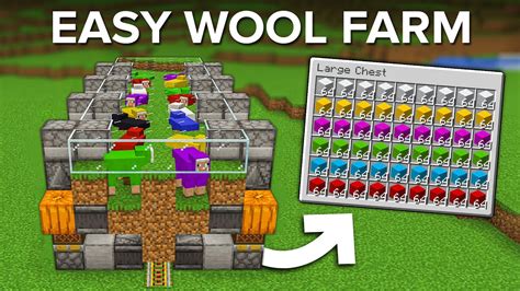 Minecraft Easy Wool Farm 800 Wool Per Hour In 120 Youtube