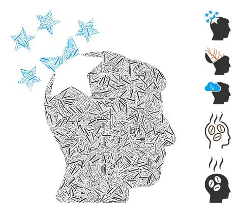 Dash Collage Stars Hit Head Icon Stock Illustration Illustration Of