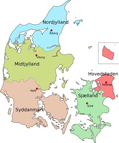 Political Map Of Danish Regions Danish People Danish Language Kingdom