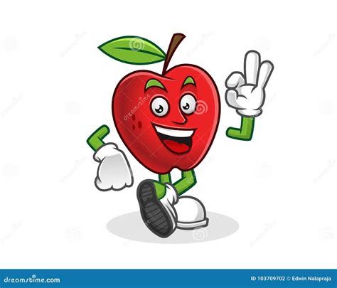 Delicious Apple Mascot Vector Of Apple Character Apple Logo Stock