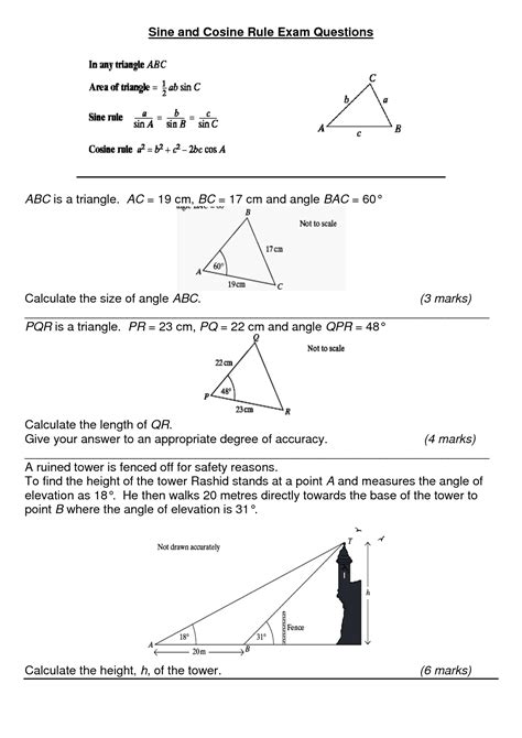 Law Of Cosines Worksheet Answers Worksheeto Com