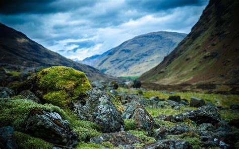 Nature Mountain Landscape Stones Moss Wallpapers Hd