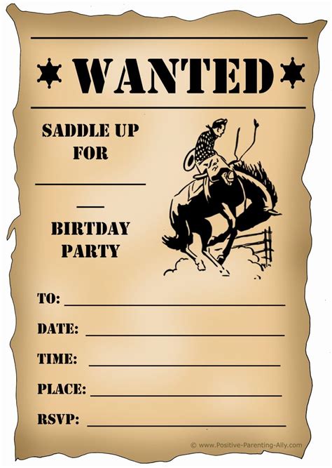 Western Theme Party Invitation Template Unique Free Printable Birthday