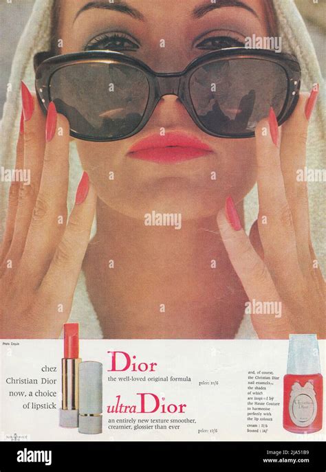 Christian Dior Lipstick And Dior Nail Enamel Vintage Paper Advertisement Advert S S