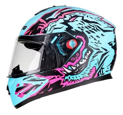 Casco Para Moto Cerrado Bieffe B Guepard Verde Agua Mate Y Rosa Mercadolibre