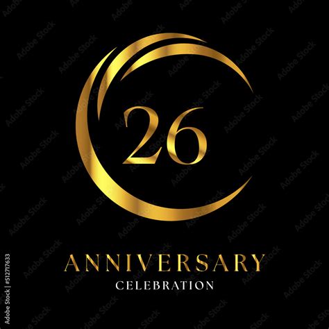 26th Golden Anniversary Logo Design For Wedding Or Marriage Greetings