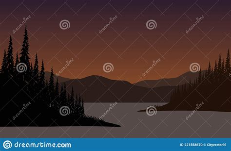 Stunning Mountain Views From The Riverbank At Sunset With The Aesthetic