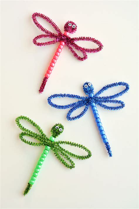 How To Make Beaded Pipe Cleaner Dragonflies One Little Project