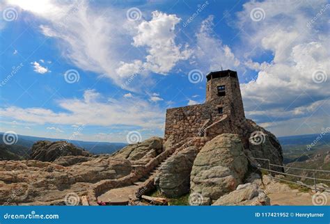 Harney Peak Fire Lookout Tower In Custer State Park In The Black Hills