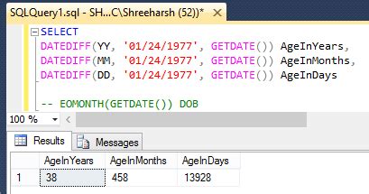 Get The Difference Between Two Dates In Sql Server Csharpcode Org