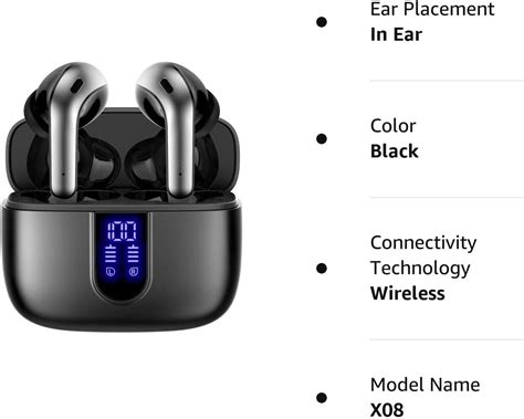 Tagry Bluetooth Headphones True Wireless Earbuds 60h Playback Led Power
