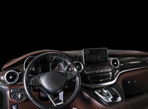Modern Luxury Car Inside Interior Of Prestige Car Comfortable Leather