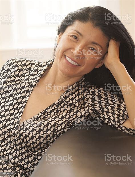 Beautiful Mature Asian Woman Smiling Stock Photo More Pictures Of 50