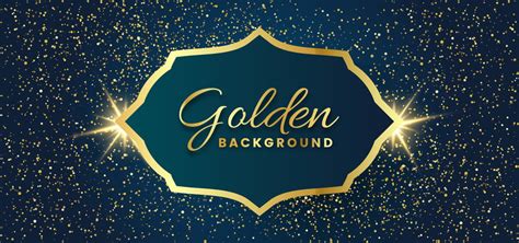 Golden Sparkling Frame Glitter Dark Background Gold