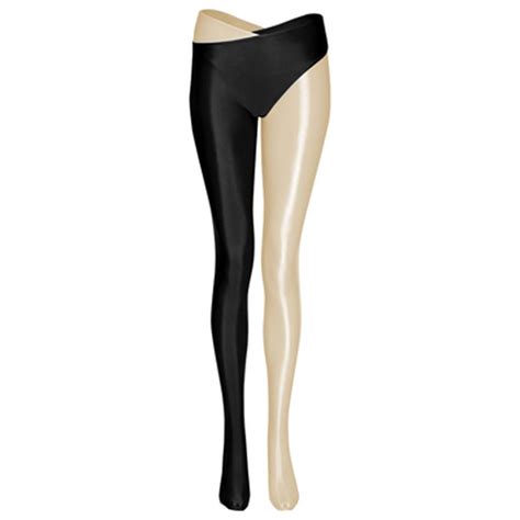 Womens Shiny Sheer Tights Pantyhose Crotchcrotchless Smoothly Body
