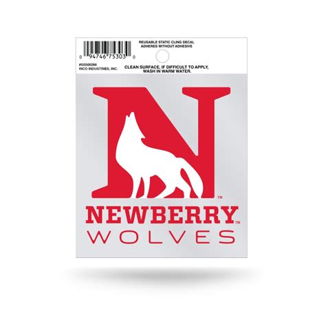 Newberry College Wolves Logo Static Cling At Sticker Shoppe