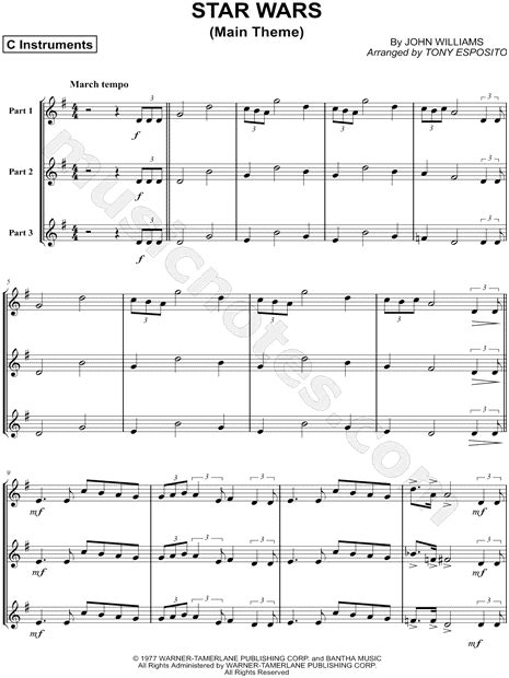Print And Download Star Wars Main Theme C Instrument