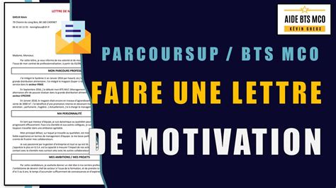 Parcoursup COMMENT Faire Une LETTRE DE MOTIVATION Pour Aller En BTS